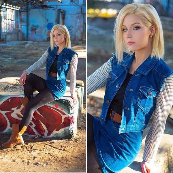 美女Cos《龙珠斗士Z》人造人18号 冷艳御姐杀气十足