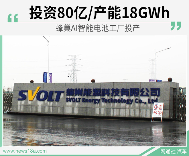 投资80亿/产能18GWh 蜂巢AI智能电池工厂投产