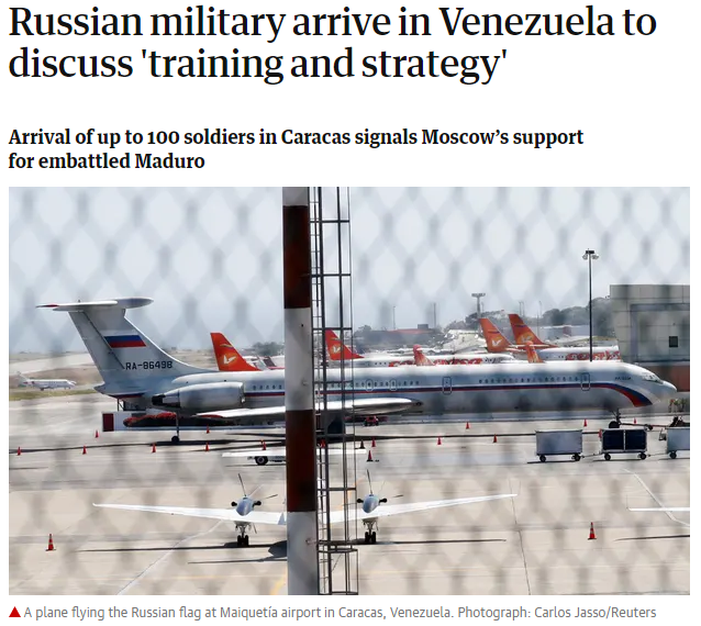 外媒报道，俄罗斯士兵抵达委内瑞拉
