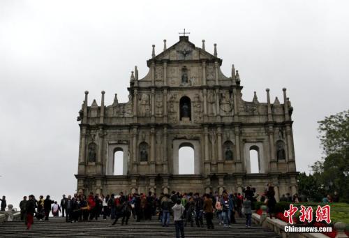 Data map: The ruins of St. Paul in Macau. Chinese news agency Chen Xiaoying photographer