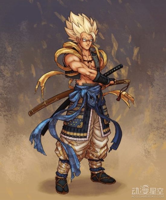 《七龙珠》日本武士化人设 赛亚人身披战甲手持长刀
