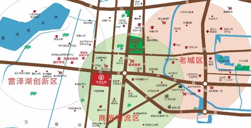 项目位于菏泽高新区中华路以南,银川路以西,兰州路以东,三面沿街,与