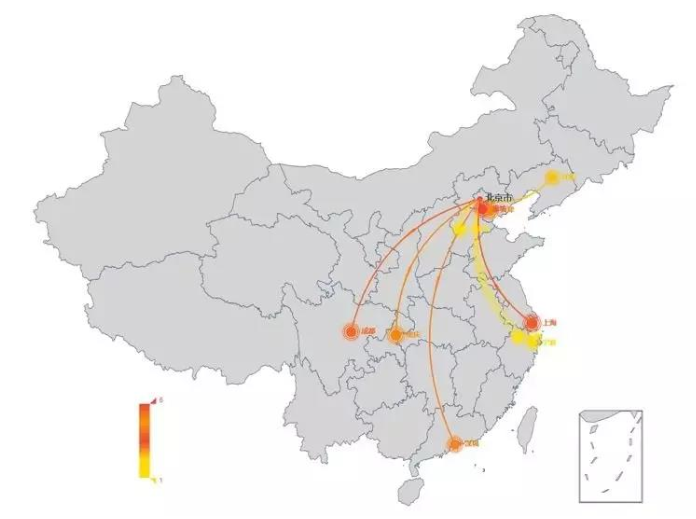 图:“北京大妞”境内消费人数最多TOP10城市