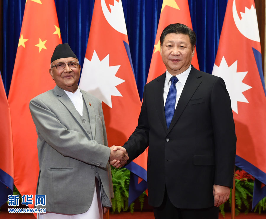 3月21日，国家主席习近平在北京人民大会堂会见尼泊尔总理奥利。新华社记者 谢环驰 摄