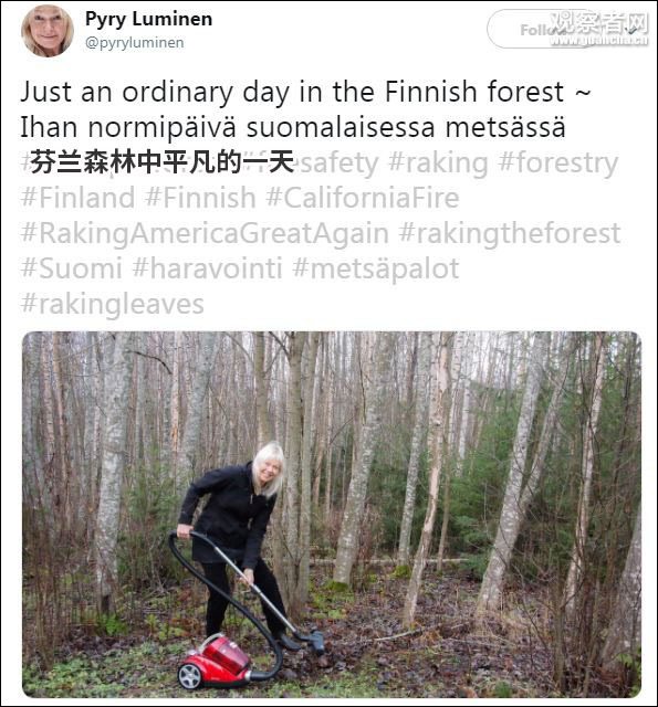 特朗普让加州学芬兰:把森林都耙干净就不会着火了
