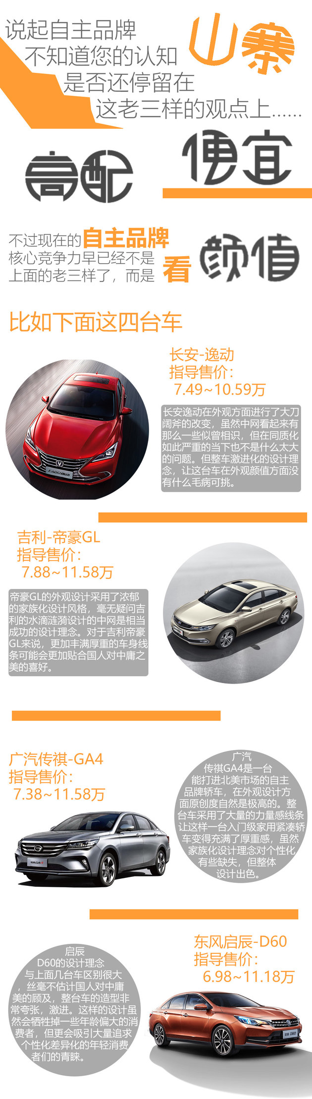 高颜值/接地气 四款自主紧凑级家轿推荐