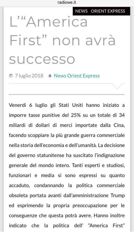 境外媒体广泛转发《国际锐评：美国挑起贸易战激起全球公愤，“美国第一”不会成功》