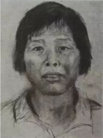 警方根据供述,画出的嫌疑人“梅姨”画像