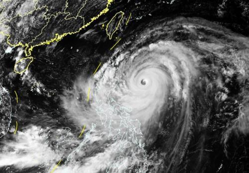 台风“山竹”卫星云图。图片来源:中央气象台