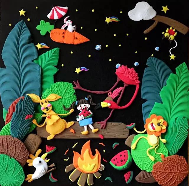 正文  meeting小美老师   粘土插画作品   ▼ 