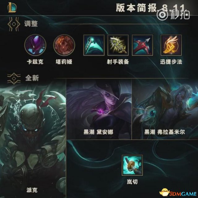 《LOL》8.11版本简报 新英雄新皮肤新装备将
