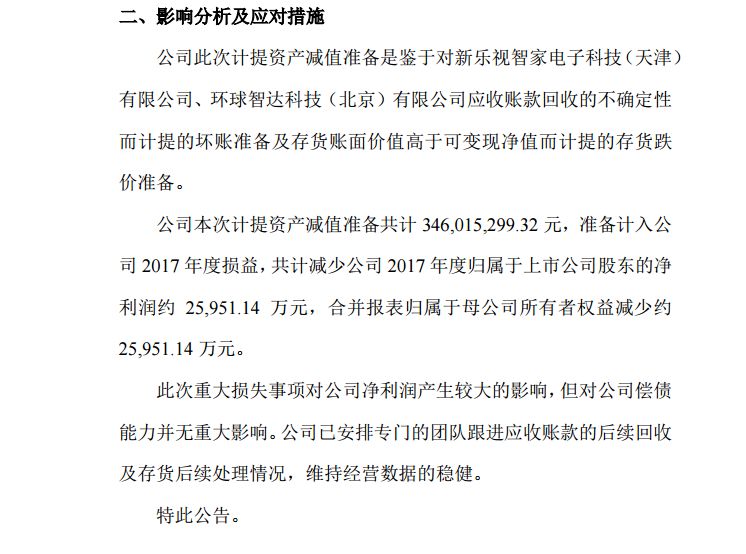 计提2.5亿坏账 毅昌股份受累乐视亏损创上市以