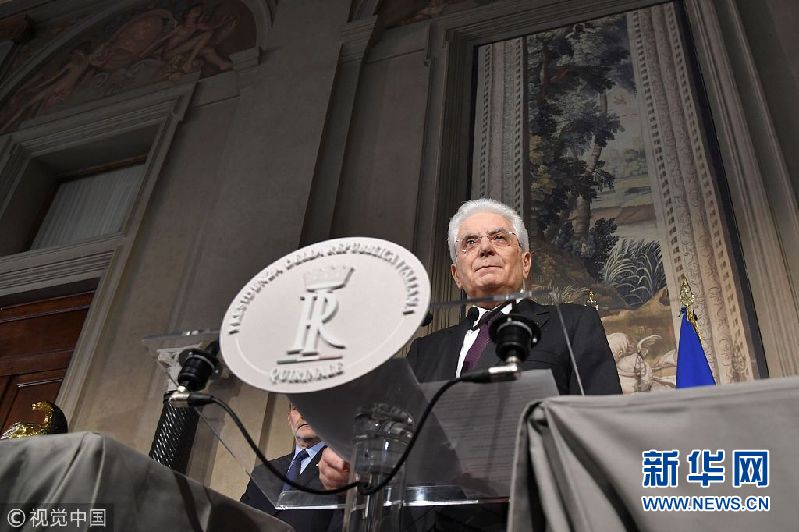 意大利总统塞尔焦·马塔雷拉召集新一轮组阁谈