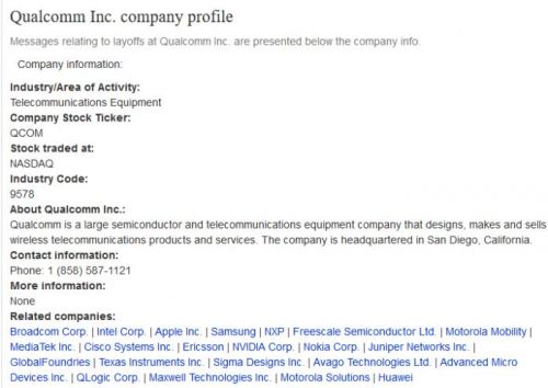 外媒:高通计划年底前公布裁员计划|高通_新浪财