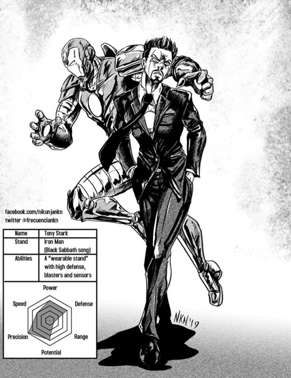 假如漫威的“复仇者”们拥有JOJO的替身能力会是什么画风?钢铁侠不要太骚