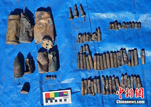 出水的毛瑟步枪子弹、左轮手枪子弹、37毫米炮弹、47毫米炮弹等。国家文物局水下文化遗产保护中心供图 】经远舰沉没124年后现身 甲午海战中曾以一敌四