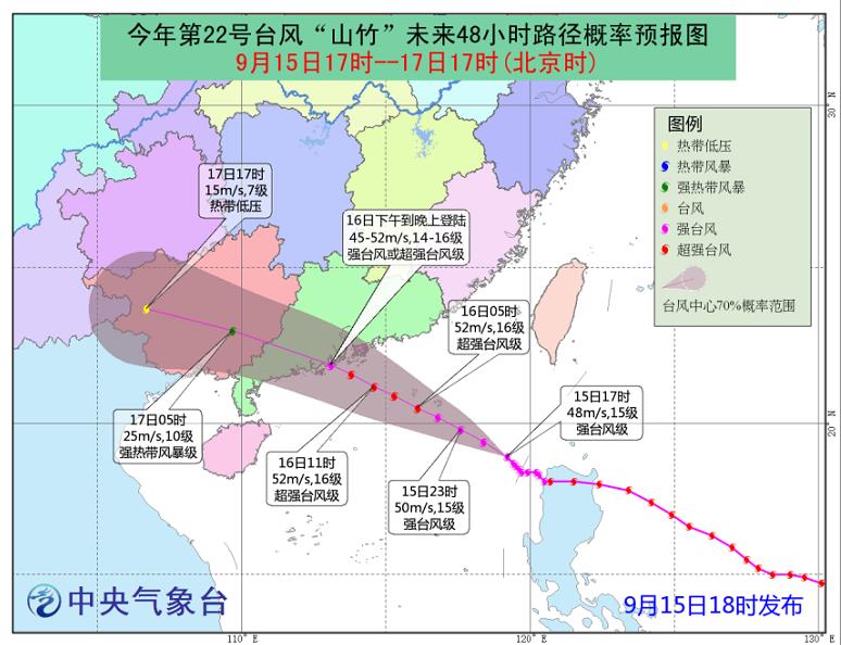 △台风“山竹”路径图