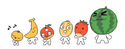 西瓜草莓香蕉水果跳舞动态分中老年割线