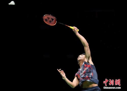 桃田賢鬥。 <a target='_blank' href='http://www.chinanews.com/'>中新社</a>記者 侯宇 攝