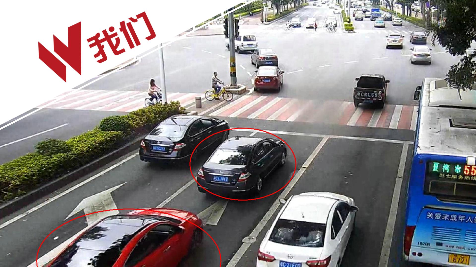 监拍天籁车逼停思域小车四次 只因没打转向灯