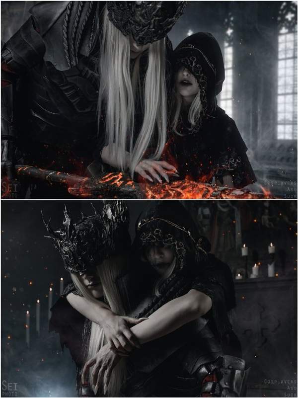 《黑暗之魂3》洛里安、洛斯里克Cos 亲密互动基情满满 《黑暗之魂3》洛里安、洛斯里克Cos 亲密互动基情满满