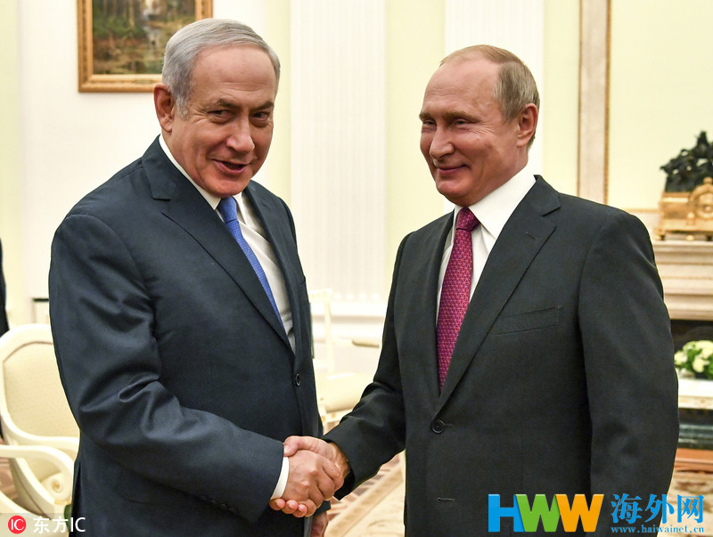  俄罗斯总统普京会晤到访的以色列总理内塔尼亚胡