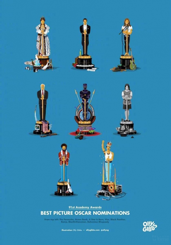 最佳影片提名影片化身小金人《帝国》杂志发布奥斯卡艺术海报!