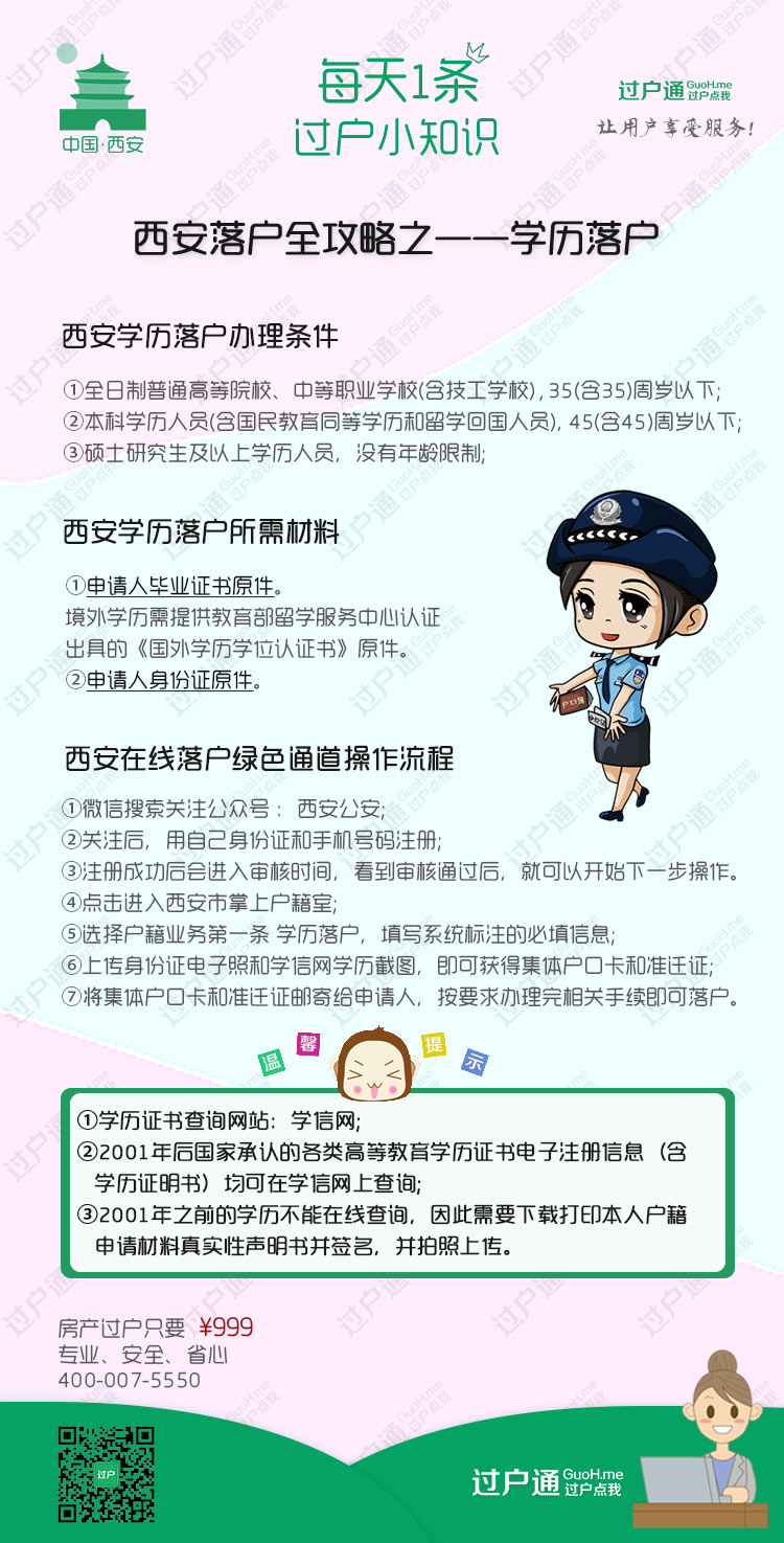 2018最新版《西安落户全攻略》学历投靠买房