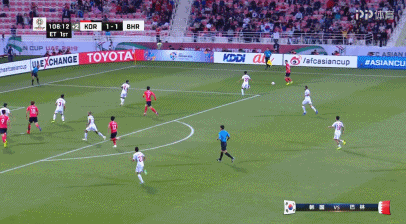 GIF-亚洲杯韩国右后卫助攻左后卫加时破门，这球会是绝杀吗？