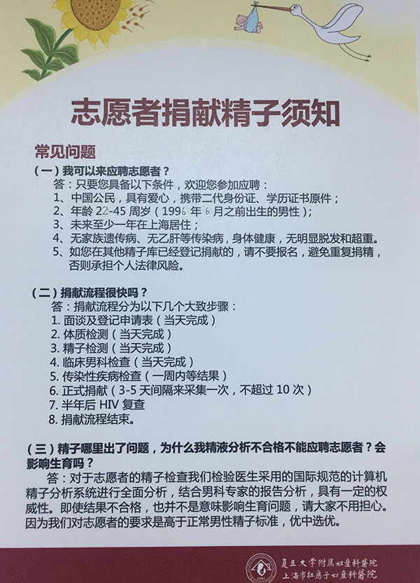 复旦精子库百余名捐献者均35岁以下,总合格率不到10%