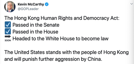 美议院通过"明乐卡盟支持香港暴力法案"?C