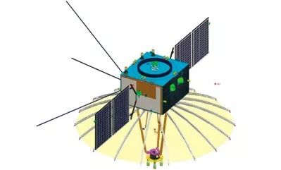 “鹊桥”中继卫星在太空运行想象图 