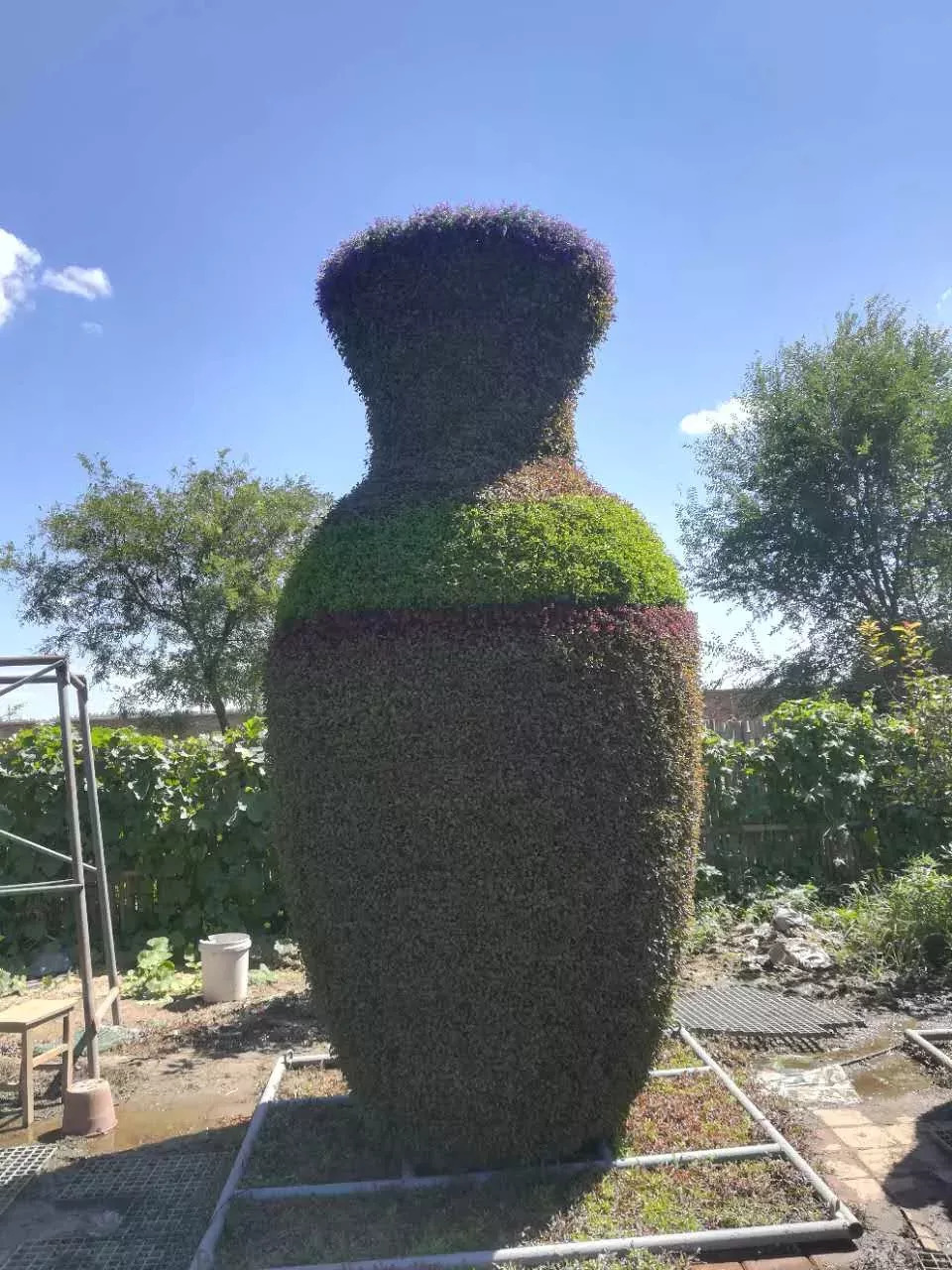 喜迎第十届中国沧州国际武术节和“双节”到来，17组五色草造型即将亮相狮城