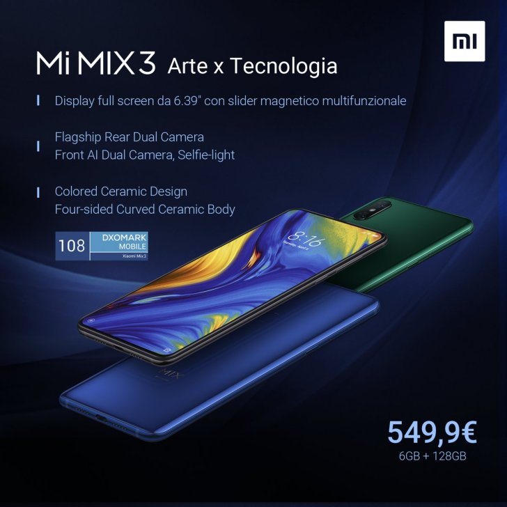 小米MIX 3手机终于来到欧洲:售价不便宜