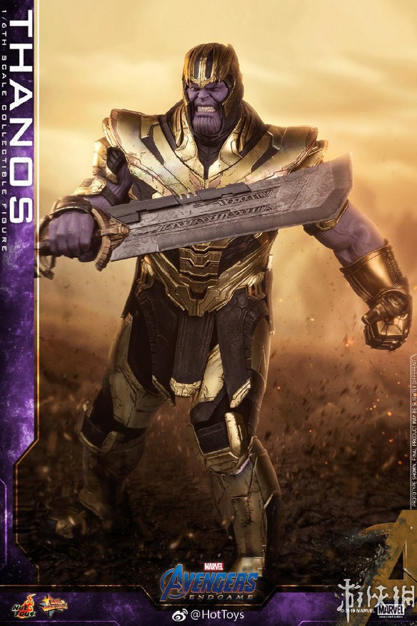 《复仇者联盟4》灭霸人偶 双刃大剑瞩目肌肉质感逼真