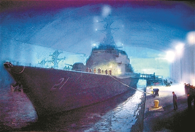 美这艘战舰服役12年从未出港 被各种导弹炸