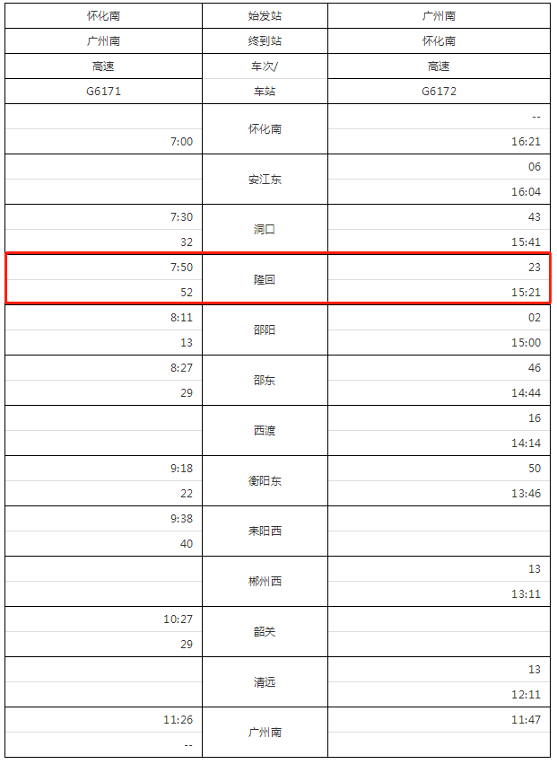 重磅!怀邵衡列车运行时刻表新鲜出炉!