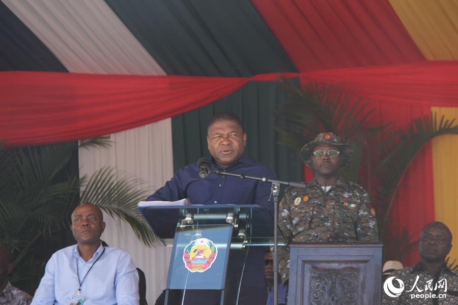 莫桑比克总统菲利普·纽西致辞 图/人民网