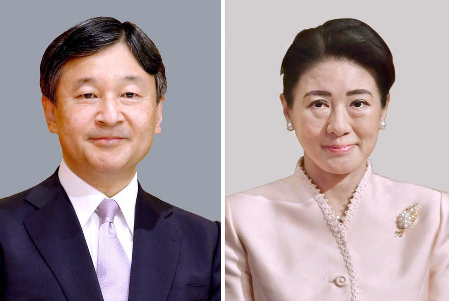 日本天皇德仁和皇后雅子(共同社)