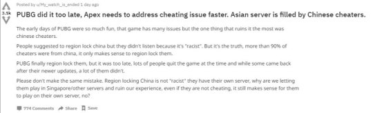 《Apex 英雄》大火后,国外玩家发帖抵制外挂:快把中国锁区吧!