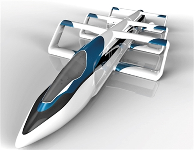 气动悬浮列车实物模型。