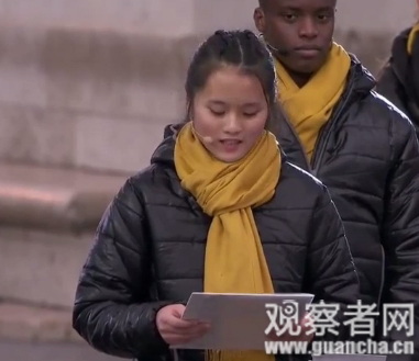 欧洲举行一战结束100周年纪念活动，少女用中文朗读劳工信件
