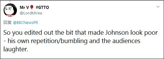 剪掉观众笑约翰逊声音 BBC又被骂到出面道歉