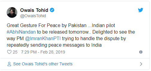 巴基斯坦释放被俘印度飞行员后 印巴名人怎么说？