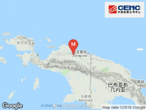 印度尼西亚发生5.7级地震 震源深度30千米