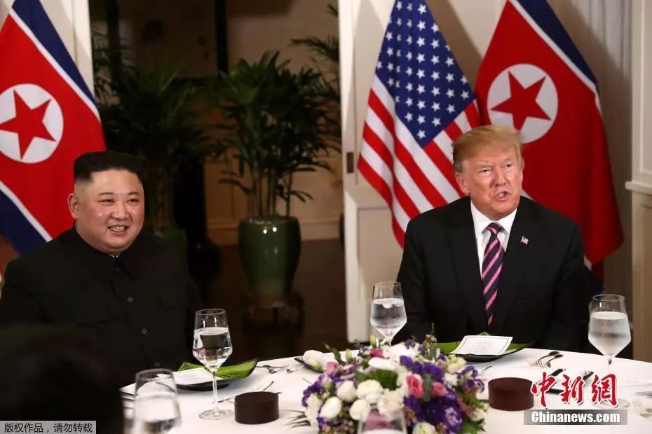 2月27日,第二次朝美首脑会晤在越南举行。会晤后,特朗普与金正恩共进晚餐。