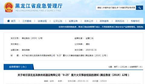 哈尔滨20死酒店火灾调查报告公布:副市长被建议处分,20人被追究刑责