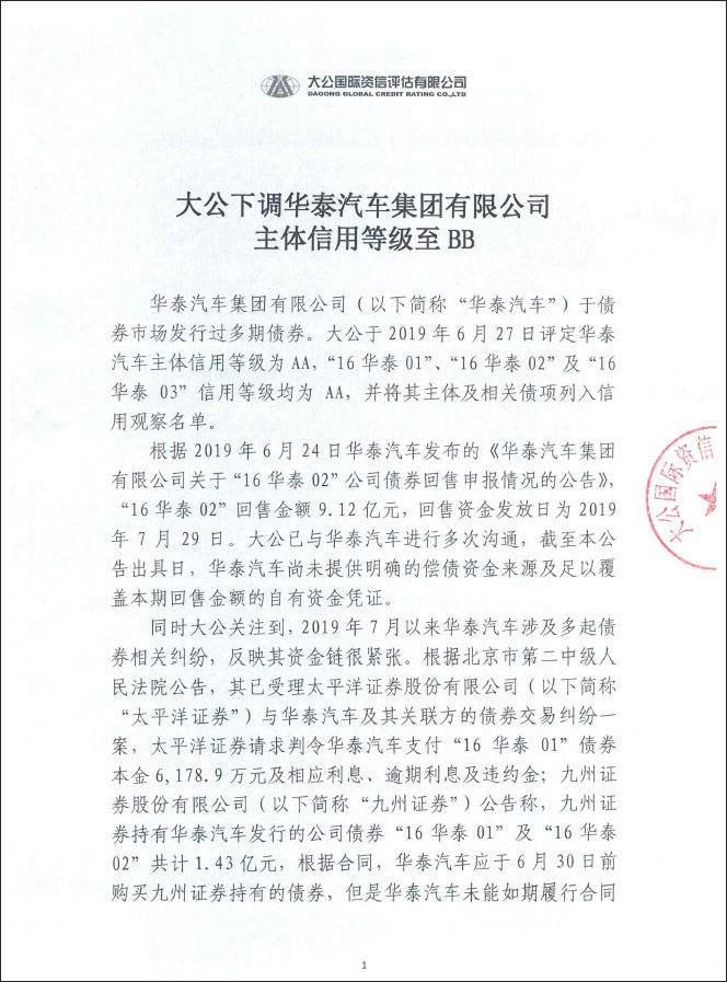 华泰汽车再次被供应商起诉，累计诉讼金额超22亿