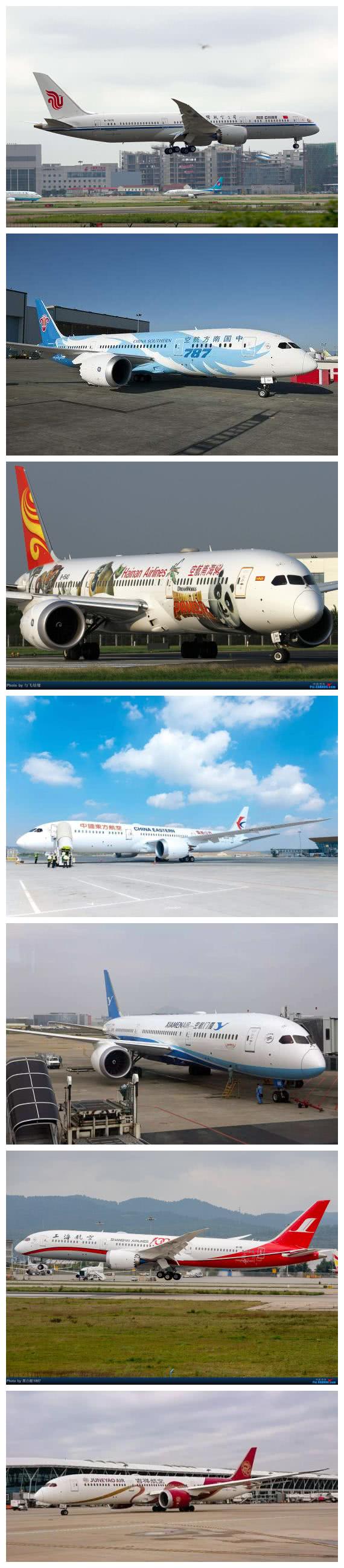国内拥有787系列客机的航空公司集合