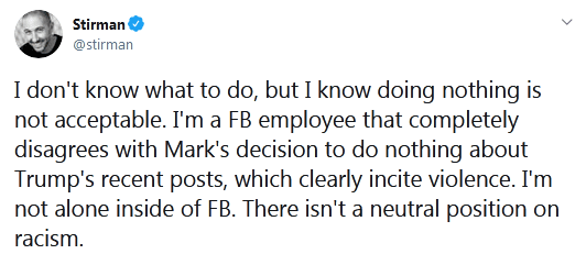 抗议扎克伯格对特朗普言论不作为 脸书员工在推